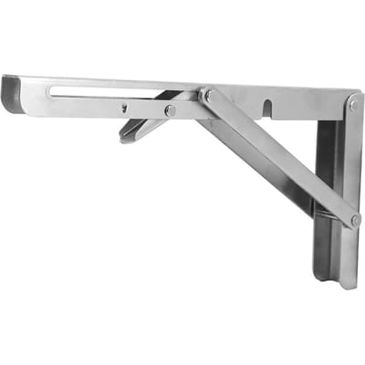 2 Pièces Support Triangulaire Pliant en Acier Inoxydable Support d'Étagère Murale Robuste Support de Fixation gray