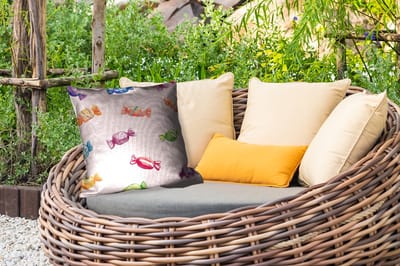 Buitenkussen - Blauw - Patroon - Snoep - 45x45 cm - Weerbestendig