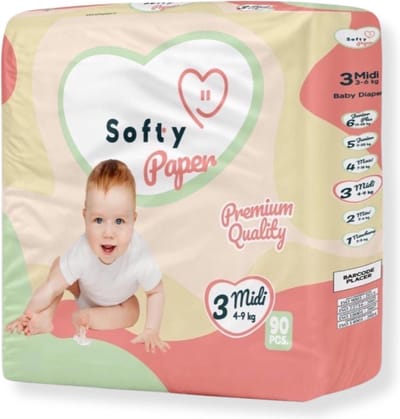 Softy Paper - babyluiers - maat 3 (4-9kg) - 90 luiers - baby