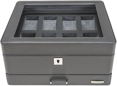 Windrose Tempora - Horlogekoffer (voor 8 horloges) 26,5 cm (grijs)