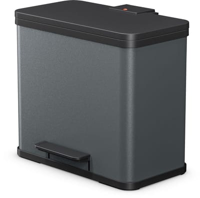 Hailo - Pedaalemmer - Afvalemmer - 17 + 9 liter - mat antraciet - öko duo plus L