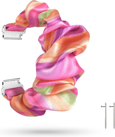 Strap-it Scrunchie bandje - geschikt voor Xiaomi Amazfit Bip / Bip Lite / Bip S / Bip U Pro / GTS 1-2-3-4 / GTR 42mm - kleurrijk