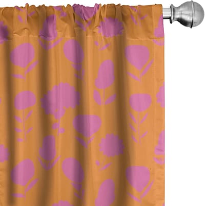 ABAKUHAUS Bloeiende Tangerijntinten – Gordijnen 2x75x175 – microvezel – Licht fuchsie