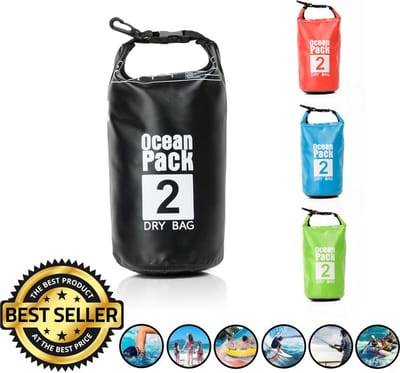 Waterdichte Tas - Dry bag - 2L - Ocean Pack - Dry Sack - Survival Outdoor Rugzak - Drybags - Boottas - Zeiltas - Zwart