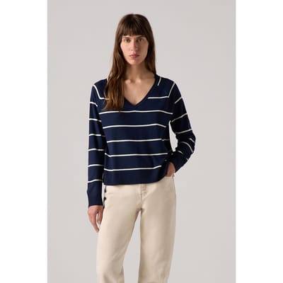 Levi's Petal Vneck Sweater Stephanie Stripe Navy Taglia: L | Maglioni a maglia Outlet | Donna | Blu