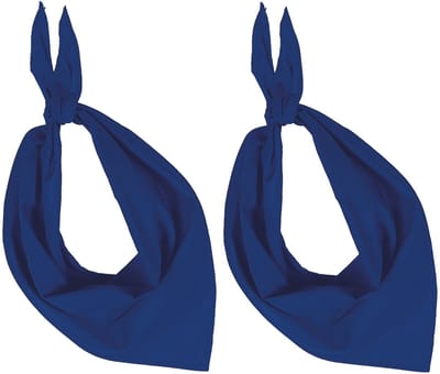 2x Zakdoek bandana kobalt blauw - hoofddoekjes