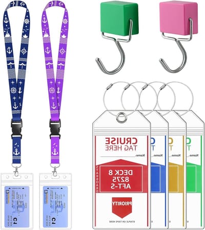 Grote Waterdichte Kofferlabel voor Cruises, Onboard Kaart Houder met Lanyard en Magneet Haak, Reisaccessoires voor AIDA, TUI, MSC en Meer