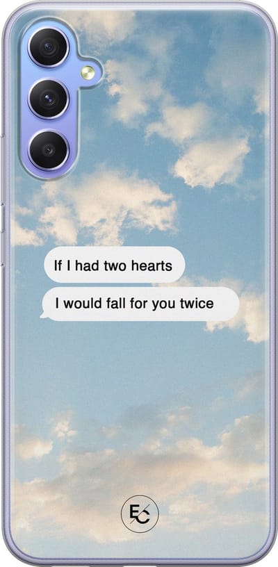 Hoesje geschikt voor Samsung Galaxy A34 - Love quote - Soft Case - TPU - Tekst - Blauw - ELLECHIQ