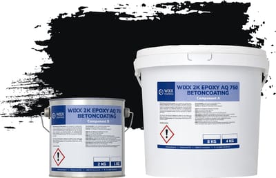 Wixx 2K Epoxy AQ 750 Betoncoating - 5kg - RAL 9005 | Gitzwart