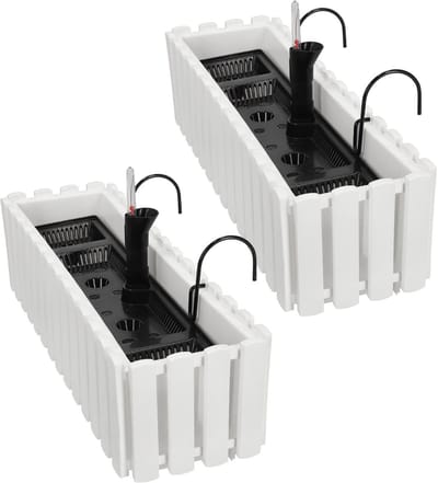 Merkloos Serie - Balkon Plantenbak - Wit - 58cm - PVC
