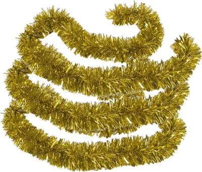 Kerstslingers - 3x stuks - glitter goud - folie - 180 x 12 cm - extra brede slinger/kerstboom versiering