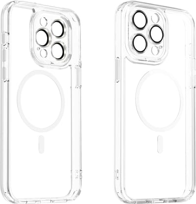 Valenta Doorzichtig Hoesje geschikt voor Apple iPhone 15 Pro MagSafe Telefoonhoesje Hardcase | Valenta Trend Backcover | Geschikt voor MagSafe | Geschikt voor Draadloos Opladen met Magnetische Ring | MagSafe Case – Transparant