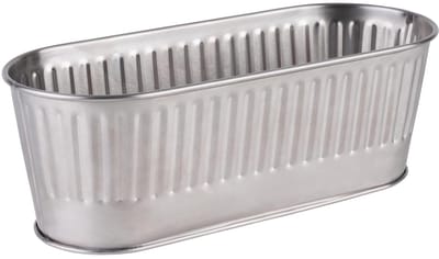 Bestekbak/mand, broodmand, plantenmand, 29,5 x 12 cm, hoogte 10 cm, 2 liter, roestvrij staal, zwart