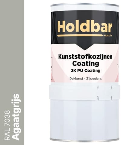 Holdbar Kunststofkozijnen Coating Agaatgrijs (RAL 7038) 1 Kg - Kunststof Kozijnen Schilderen - Hecht direct op kunststof - 100% UV-bestendig - kunststof kozijnen verven