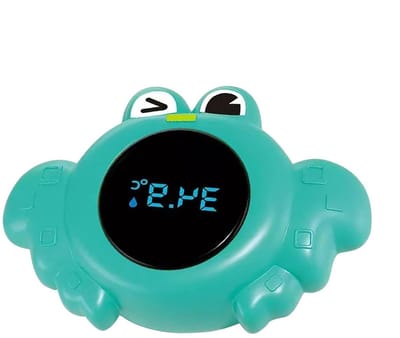 Badthermometer - Waterthermometer Kinder - Veilig Baden - Drijvend Dierenmotief - 12 cm - Krabgroen