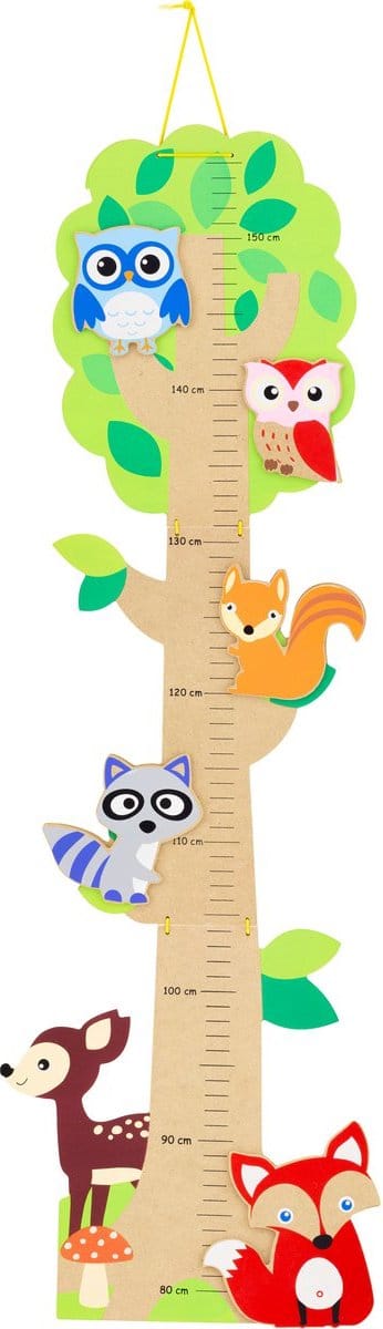 Simply groeimeter hout bos - kinderkamer decoratie bosdieren.