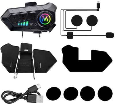 Dailygoody - Motor-intercomhelm - Bluetooth-headset - Dubbele ruisonderdrukking - Geschikt voor motorrijden - Handsfree bellen en muziek luisteren - N...