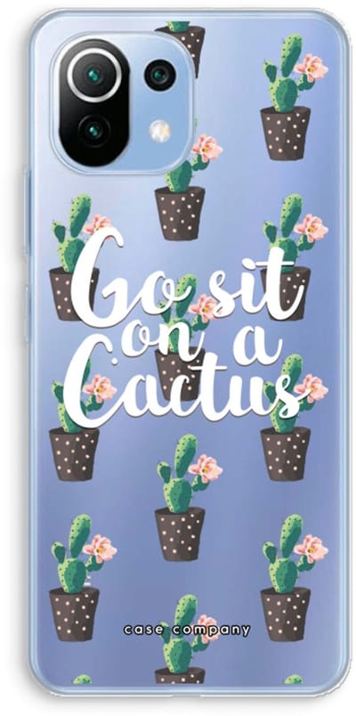 Case Company® - Hoesje geschikt voor Xiaomi Mi 11 Lite hoesje - Cactus quote - Soft Cover Telefoonhoesje - Bescherming aan alle Kanten en Schermrand