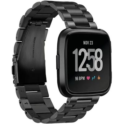 ShieldCase Fitbit Versa stalen bandje (zwart)
