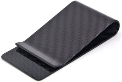 Stijlvolle Carbon Fiber Geldclip voor Businessman met Ruimte voor Bankkaarten en Munten