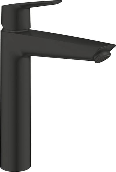 GROHE QuickFix Start eengreeps wastafelmengkraan voor vrijstaande wastafels met push-open waste, XL-Size, energie- en waterbesparend, Matte Black. Eenvoudig te installeren met de GROHE QuickTool.