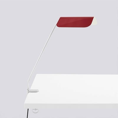 HAY klemlamp Apex, rood, hoogte 43 cm, E14, staal