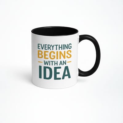 Inspirerende Koffiemok "Everything Begins With An Idea" - Ideaal Cadeau