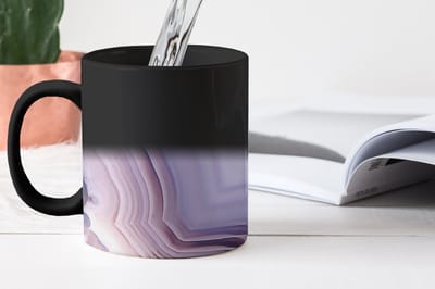 Magische Mok - Foto op Warmte Mokken - Koffiemok - Abstract - Geode - Roze - Edelsteen - Magic Mok - Beker - 350 ML - Theemok