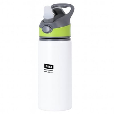 Hacebo® - ssst eerst koffie dan jij misschien waterfles met rietje groen - Quotes - mensen die houden van quotes - koffie liefhebbers - quotes - verjaardagscadeau - verjaardag - cadeau - kado - geschenk - gift - water fles - 650ML