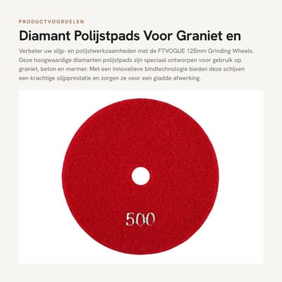 Dailygoods- Slijpschijven 125 mm - Polijstschijven - Polijstpads - Slijpschijven voor graniet - Slijpschijven voor beton - Sterke slijpkracht en gladheid