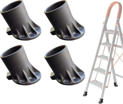 Laddervoet Beschermers - Ladderstabilisator Pads - Veilig Werken - Antislip Ontwerp - 5.2 cm - Zwart