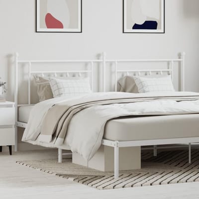 Hoofdbord voor bed - Metalen hoofdeinde - Slaapkamer decoratie - Robuuste staalconstructie - 200 cm breed - Wit