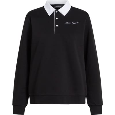 Karl Lagerfeld Poplin Collar Sweatshirt Black Taglia: S | Maglie a manica lunga Outlet | Donna | Nero