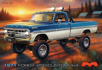 Moebius Modelbouwpakket Auto - 2567 1971 Ford F250 Custom 4x4 Lifted - Amerikaanse Pickup Plastic - 1:25 - Modelbouw