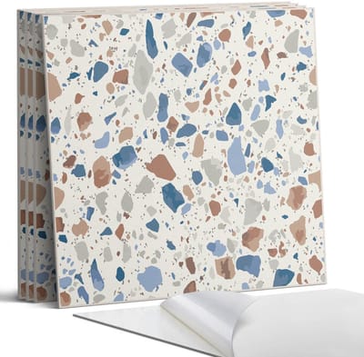 Coloray Wandpanelen Zelfklevend - Natuursteenpatroon Zelfklevende Wandpanelen - 50 cm x 50 cm - Romig Wandpaneel PVC - 4 stuks - Texturen Wandpanelen Zelfklevend - Wandbord Keuken - Wandpaneel Badkamer