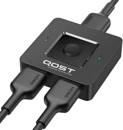 Qost - HDMI Switch - Bi-Directional - HDMI Splitter - 4k / 60Hz - HDMI Switch 2 Poorts - 2 In 1 Uit / 1 in 2 uit - Zwart
