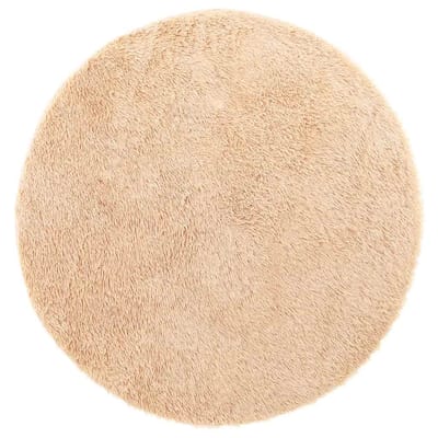 vidaXL - Hoogpolig - vloerkleed - NAVARRA - 160x160 - cm - polyester - beige