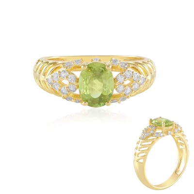 Sphene-ring van verguld zilver