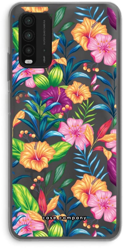 Case Company® - Hoesje geschikt voor Xiaomi Redmi 9T hoesje - Tropisch 2 - Soft Cover Telefoonhoesje - Bescherming aan alle Kanten en Schermrand