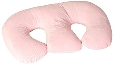 Deliqa Baby voedingskussen - tweeling - roze - 95x38x12 cm – Ergonomisch Babykussen van Katoen – Comfort en Ondersteuning voor Baby’s – zacht katoen – Zacht en Ademend Design - anti reflux