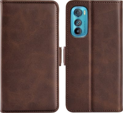 MobyDefend Hoesje - Geschikt voor Motorola Edge 30 - Luxe Wallet Book Case (Sluiting Zijkant) - Bruin