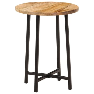 vidaXL - Salontafel - 35x35x45 - cm - massief - mangohout - en - ijzer