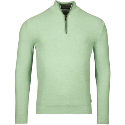 Baileys Trui Half Zip Structure Knit Combed Cotton Pastel Groen / male
