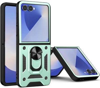 Hoesje geschikt voor Samsung Galaxy Z Flip 7 - Techsuit Camshield Back Cover - Groen