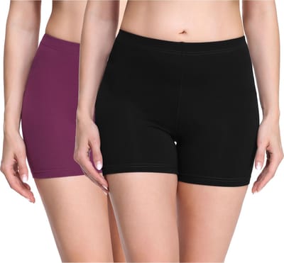 Merry Style Dames Leggings - Shorts - Korte - Viscose - Wielershorts - 2Pack - MS-MS10-283-LE-2P - Zwart/Wijnrood (2Pack) - XXL