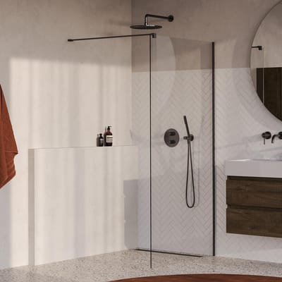 Brauer Oblivion - Inloopdouche - Helder Glas - 100 x 200 cm - incl. Glascoating - PVD Gunmetal Geborsteld