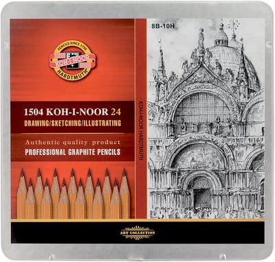 Koh i noor Grafietpotlood 1504 - 24 Gradaties, 8B t/m 10 H.