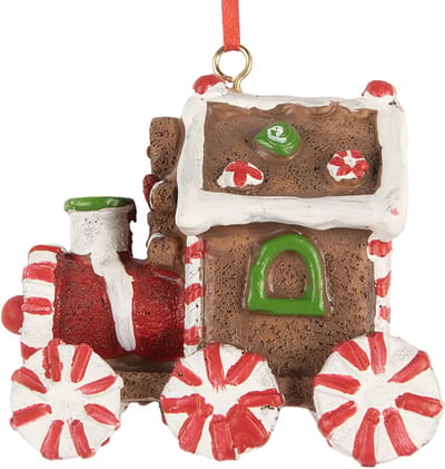 Clayre & Eef Kersthanger Trein 9x5x9 cm Bruin Kunststof