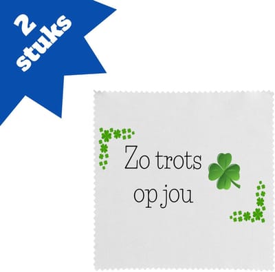 Akyol - collega cadeau brillendoekjes - Collega - trots op jou cadeau - geluk cadeau - collega kado - collega afscheid - klavertje vier cadeau - collega cadeautjes verjaardag - leuk kado om te geven - 17,8 bij 17,8 cm - 2 stuks