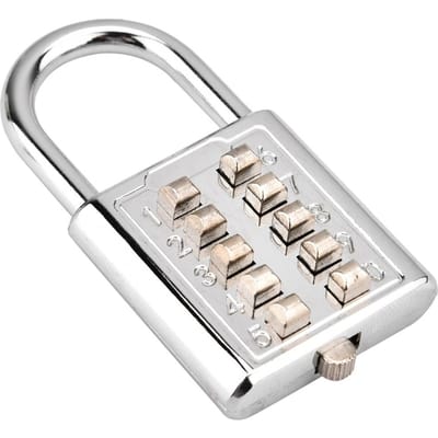 10-cijferig Drukknop Combinatie Wachtwoord Hangslot Blinde Knop Hangslot white